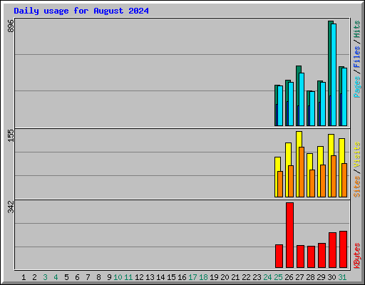 Daily usage for August 2024