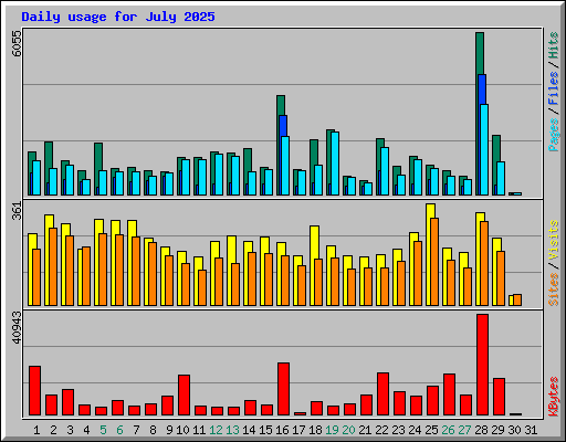 Daily usage for July 2025