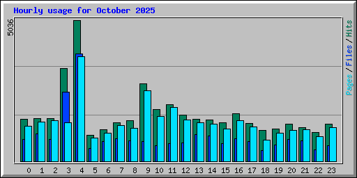 Hourly usage for October 2025